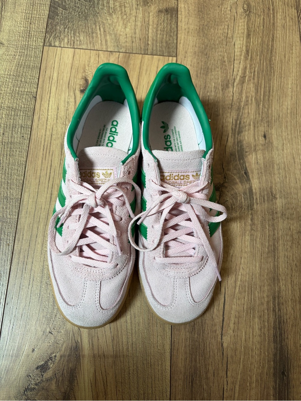 adidas Women Suede Low-Top Sneakers in Pink and Green